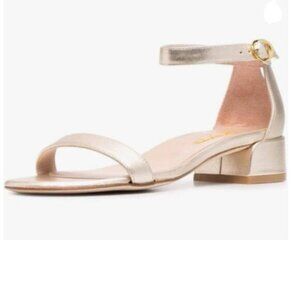 XYD Rose Gold Open Toe Ankle Strap Buckled Low Chunky Block Pumps Shoes